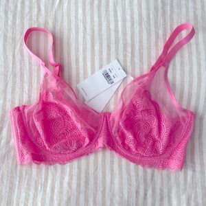 40DD HSIA Pink Lace Unlined Bra NWT